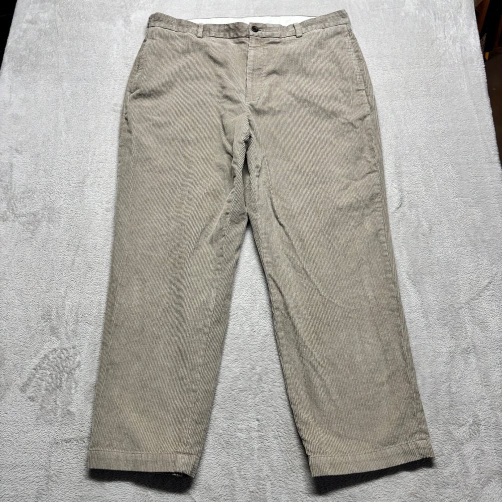 Brooks Brothers 346 Corduroy Pants Mens 40x31 Tan Khaki Wide Straight Leg